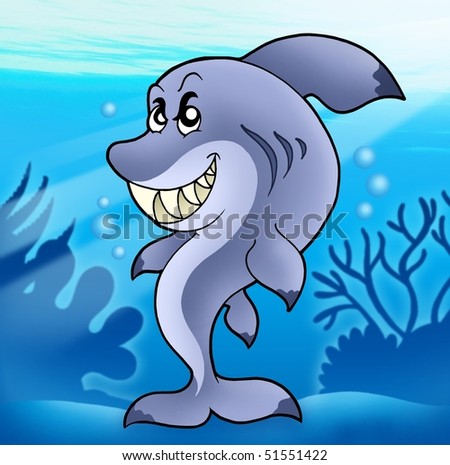 funny pics of sharks. stock photo : Cute funny shark