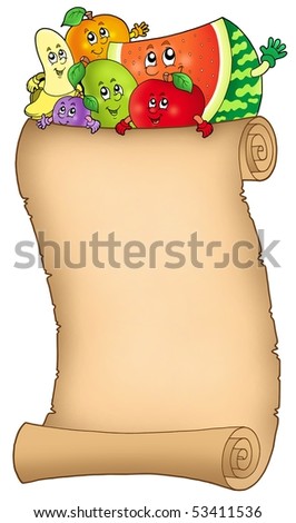 Pictures Of Fruits To Color. stock photo : Cartoon fruits