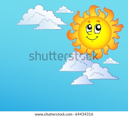 cartoon sun and moon. stock vector : Cartoon Sun
