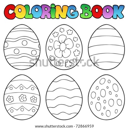 easter eggs coloring book. stock vector : Coloring book