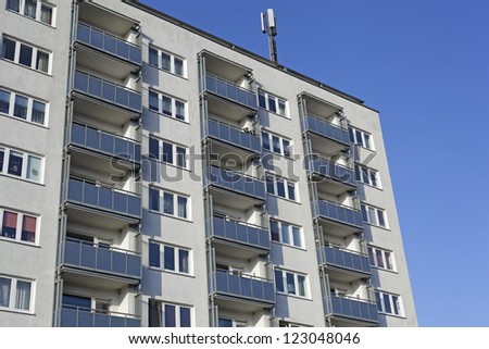Modern apartment building in Paris, France
