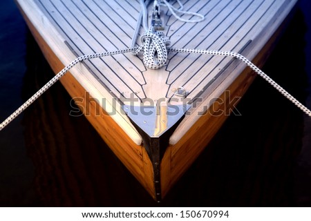 Bow of a sailboat
