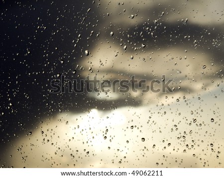 raindrops on a window, bad weather