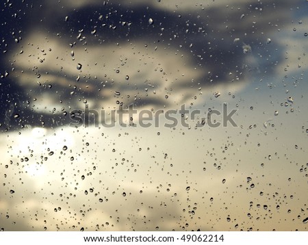 raindrops on a window, bad weather