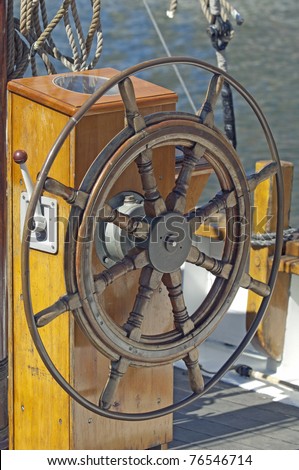 Wheel of a traditional sailing vessel