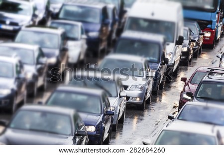 Traffic jam in Hamburg, Germany