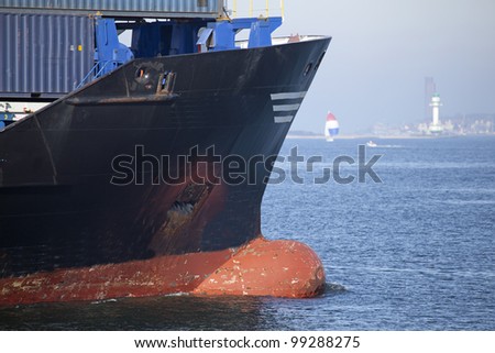bow of a freight ship