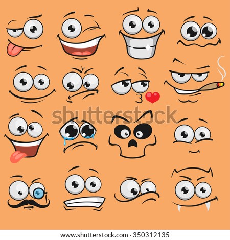 Cartoon faces set