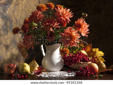 Still life with autumn flowers