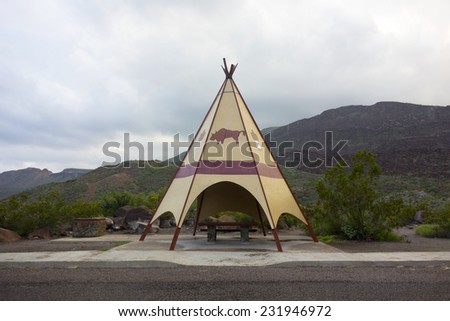 Teepee Rest stop in Big Bend National Park, Texas