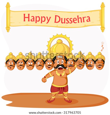 Ravana with ten head for Dussehra in vector Ravana with ten head for Dussehra in vector