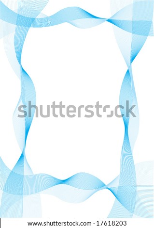 Abstract blue lines frame. Vector illustration.