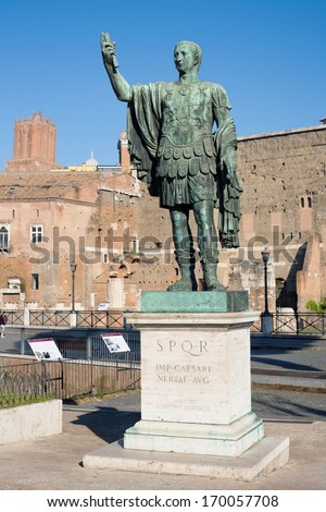 ROME, ITALY - DECEMBER 21, 2013: Statue of Julius Caesar in Rome, Italy