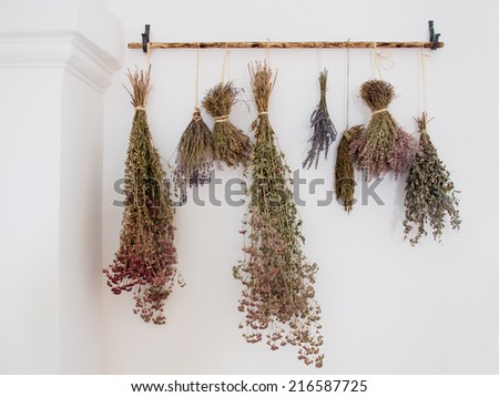 Herb drying in an old rural house