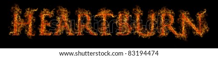 Heartburn / Acid Reflux Concept in Bright Flames