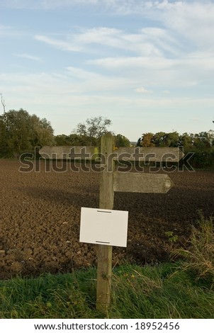 An interesting rural sign left blank for your use