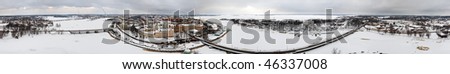 360-degree panoramic photo of Vyborg, Russia, near Russia-Finland border