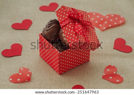 Gift box of the chocolate