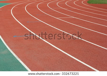 red running tracks in sport stadium