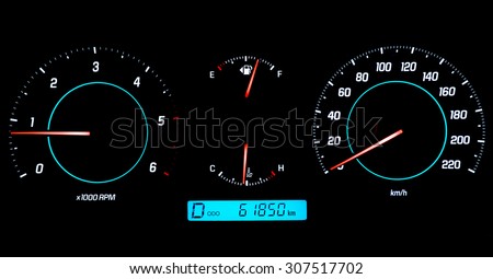 A speedometer or a speed meter is a gauge that measures and displays the instantaneous speed of a vehicle.