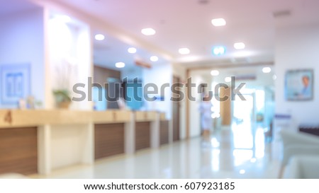 Blurry photo cashier counter in hospital.