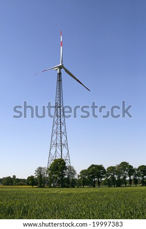 Wind power station in Bad Iburg, Lower Saxony, Germany