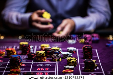 Casino player with chips