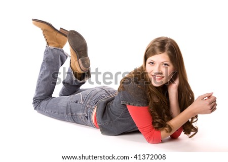 stock photo : A woman laying