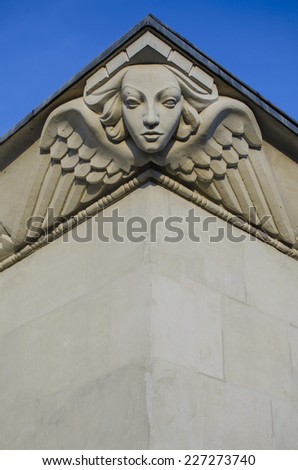 High relief female face , high relief face of an angel