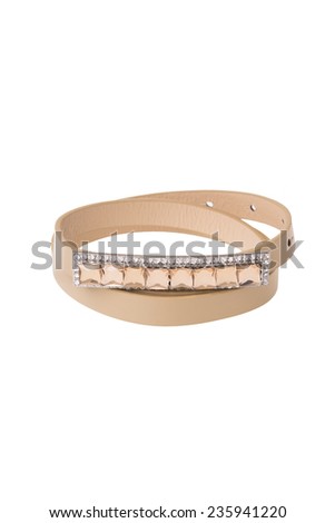 Women\'s belt with gems on a white background
