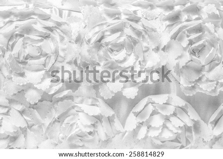 embroidery on cloth for wedding dress, texture,fabric flowers