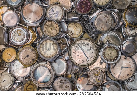 texture of the old clock,a lot of old clock