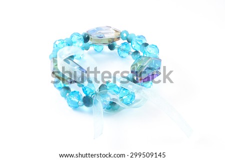 bracelet with sapphires isolated on white