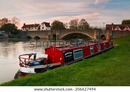 Abingdon, UK - May 6 2012: River Thames in Abingdon town near Oxford city, UK.
