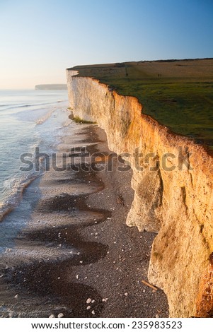 Seven Sisters cliffs in East Sussex, UK.