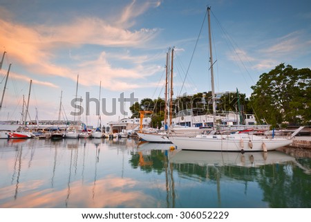 Athens, Greece - August 09 2015: Boats at the yacht club in Mikrolimano marina in Athens, Greece