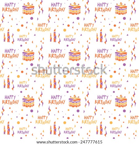 Vector Happy Birthday pattern, white background