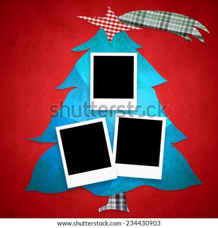Christmas Tree with three photo frames