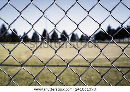 Baseball Field through a Chain Link Fence (selective focus)