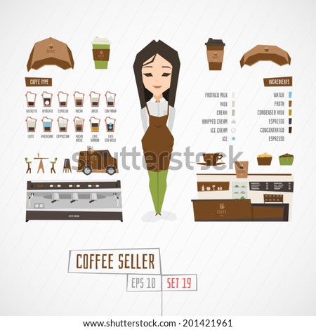 Character coffee seller vector illustration Character coffee seller vector illustration