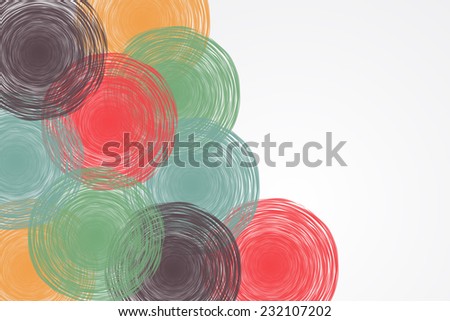 Abstract background with hand drawn pastel circles