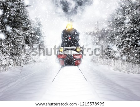 Old vintage train in the snow. Winter snow forest train ride in winter snow forest. Fairy tale winter landscape
