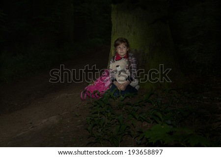 Child lost in the woods