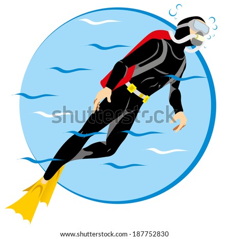 Diver swimming in the waters