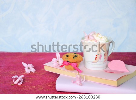 book with coffee and cake