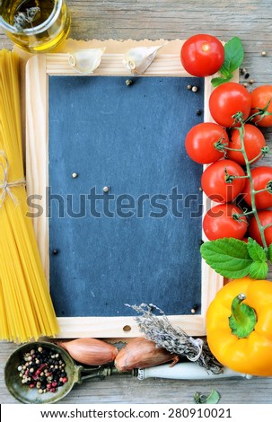 Frame of vegetables ;background , bio food