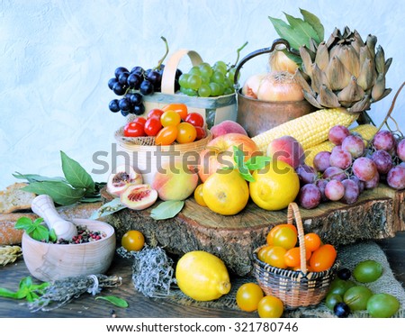 organic fruits and vegetables ,farm products, bio product ,cooking concept