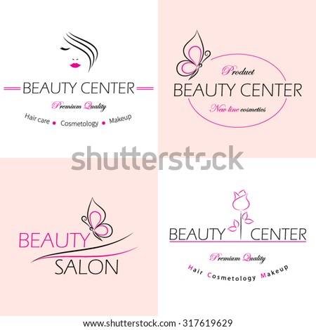 Set of vector  logo templates, labels and badges for beauty salon.