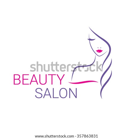 Beautiful woman vector logo template for hair or beauty salon, cosmetic procedures, spa center.
