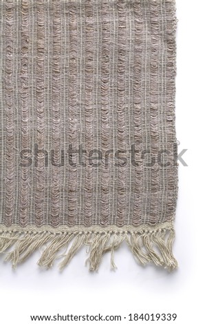 gray asian pattern fabric on white background